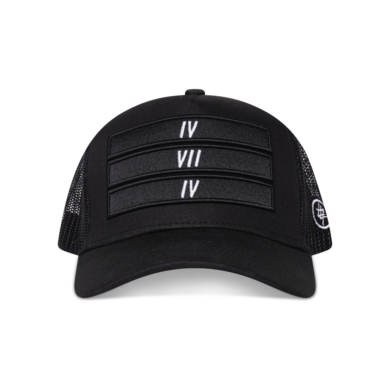 474 Black 3 Bars Trucker Cap Red Label