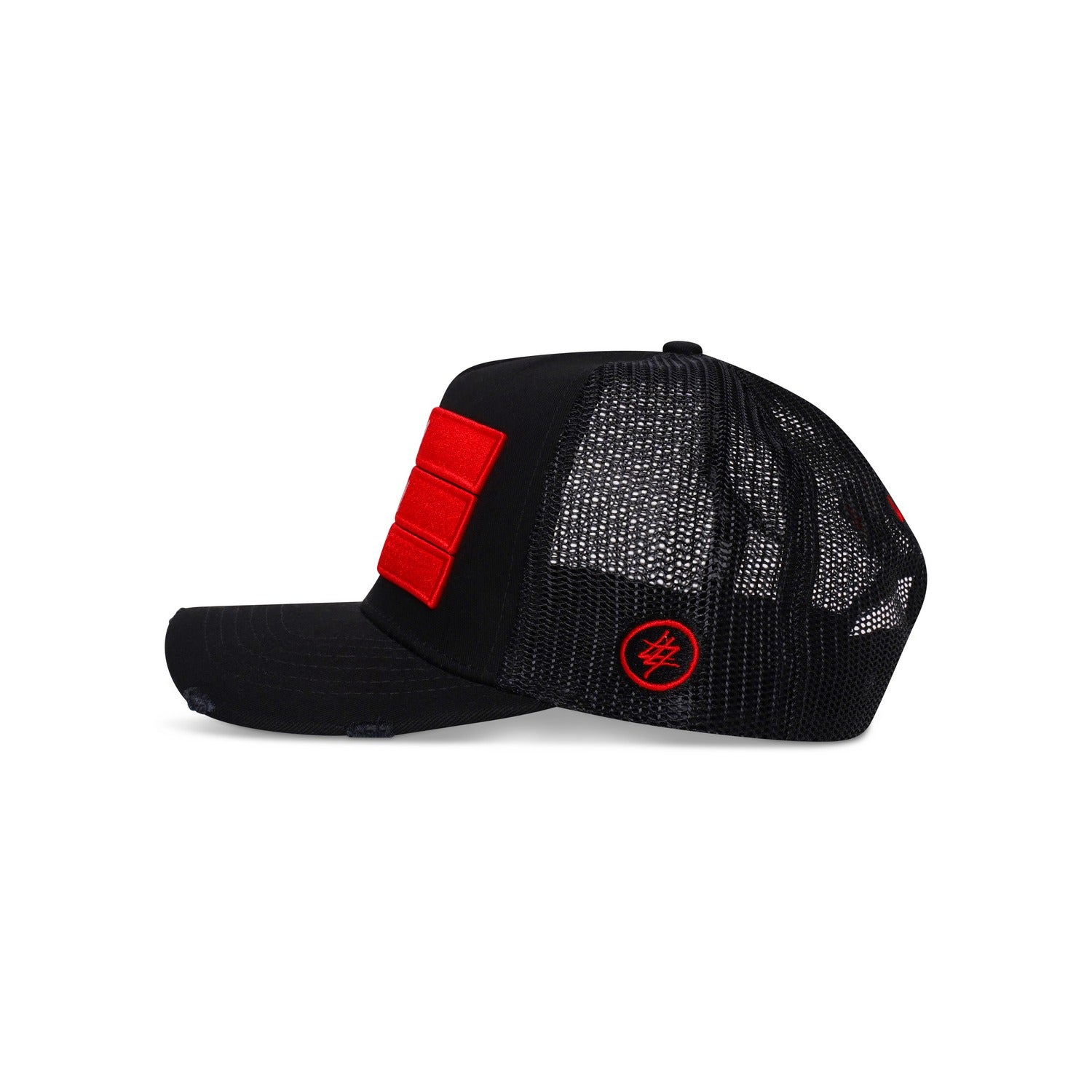 White 474 Red 3 Bars Trucker Cap