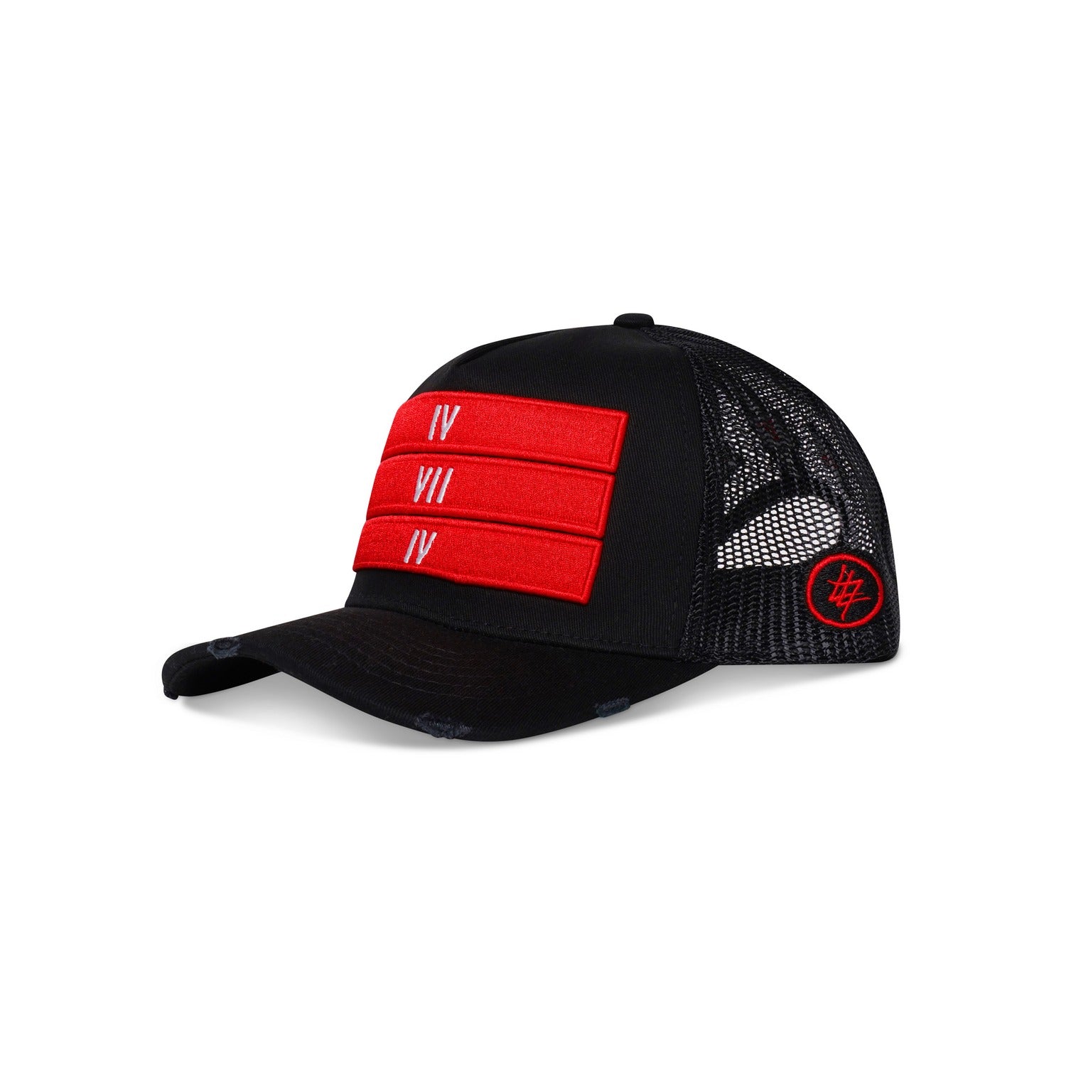 White 474 Red 3 Bars Trucker Cap