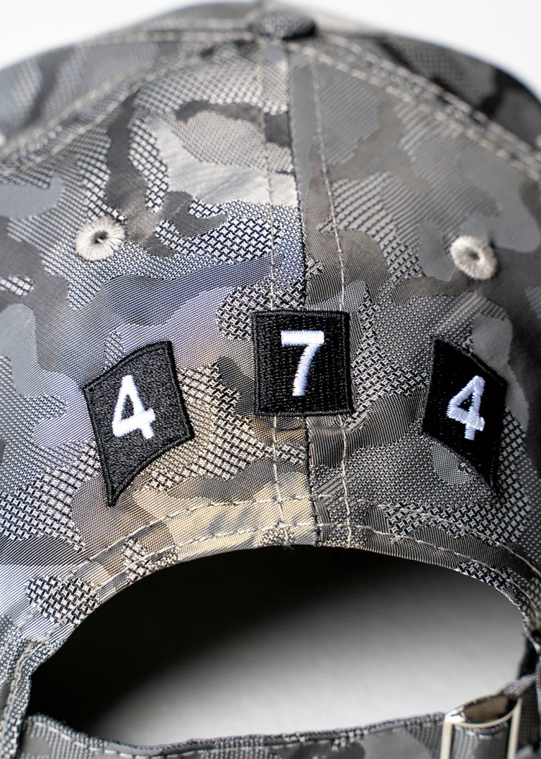 Grey Camo 474 Embroidered Baseball Cap
