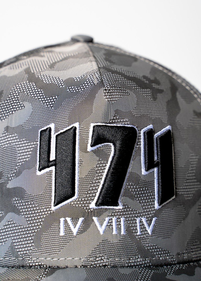 Grey Camo 474 Embroidered Baseball Cap