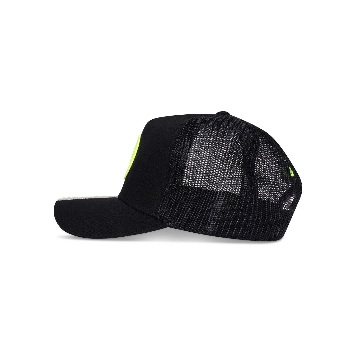Neon Green Strip Circle 474 Logo Trucker Cap