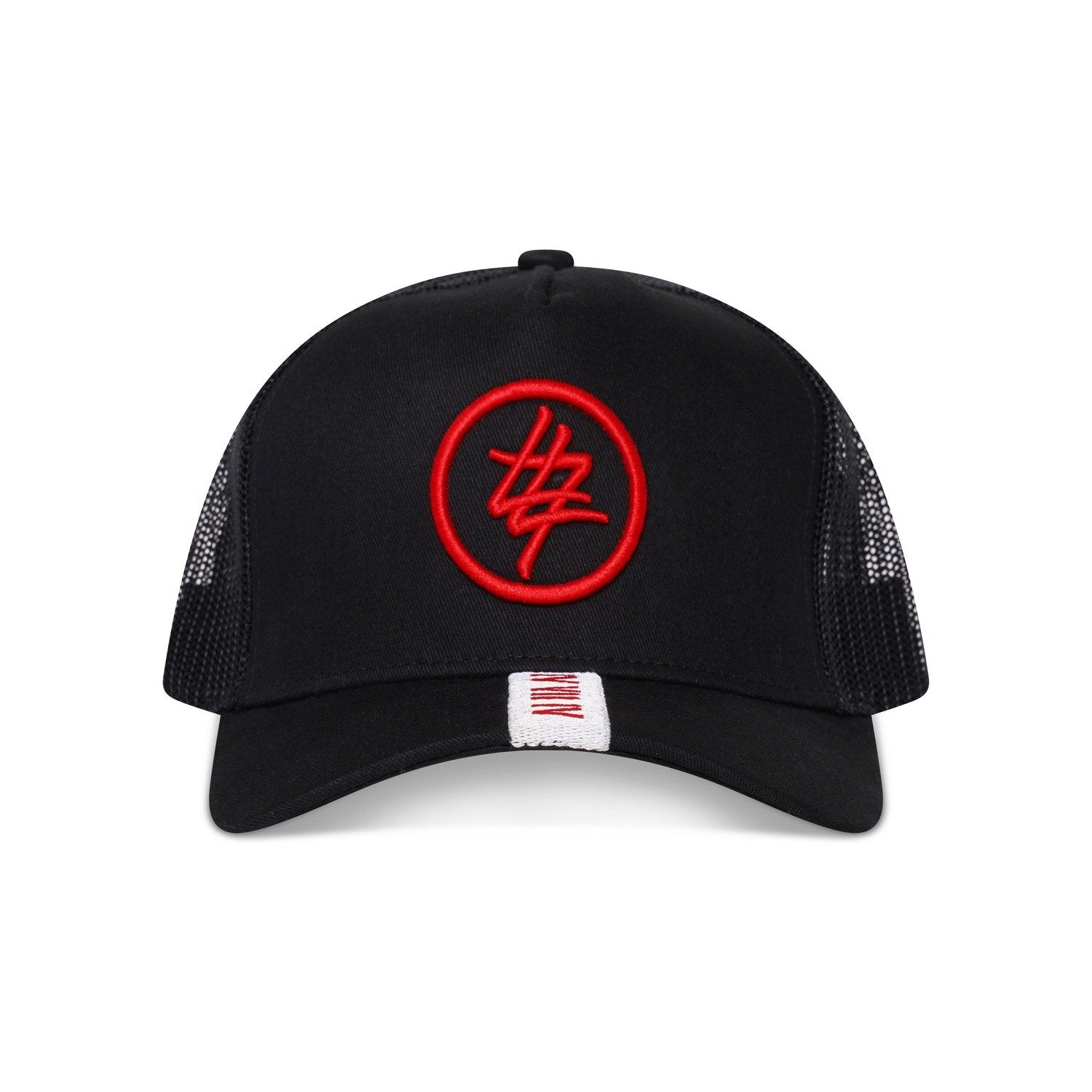 Red Strip Circle 474 Logo Trucker Cap