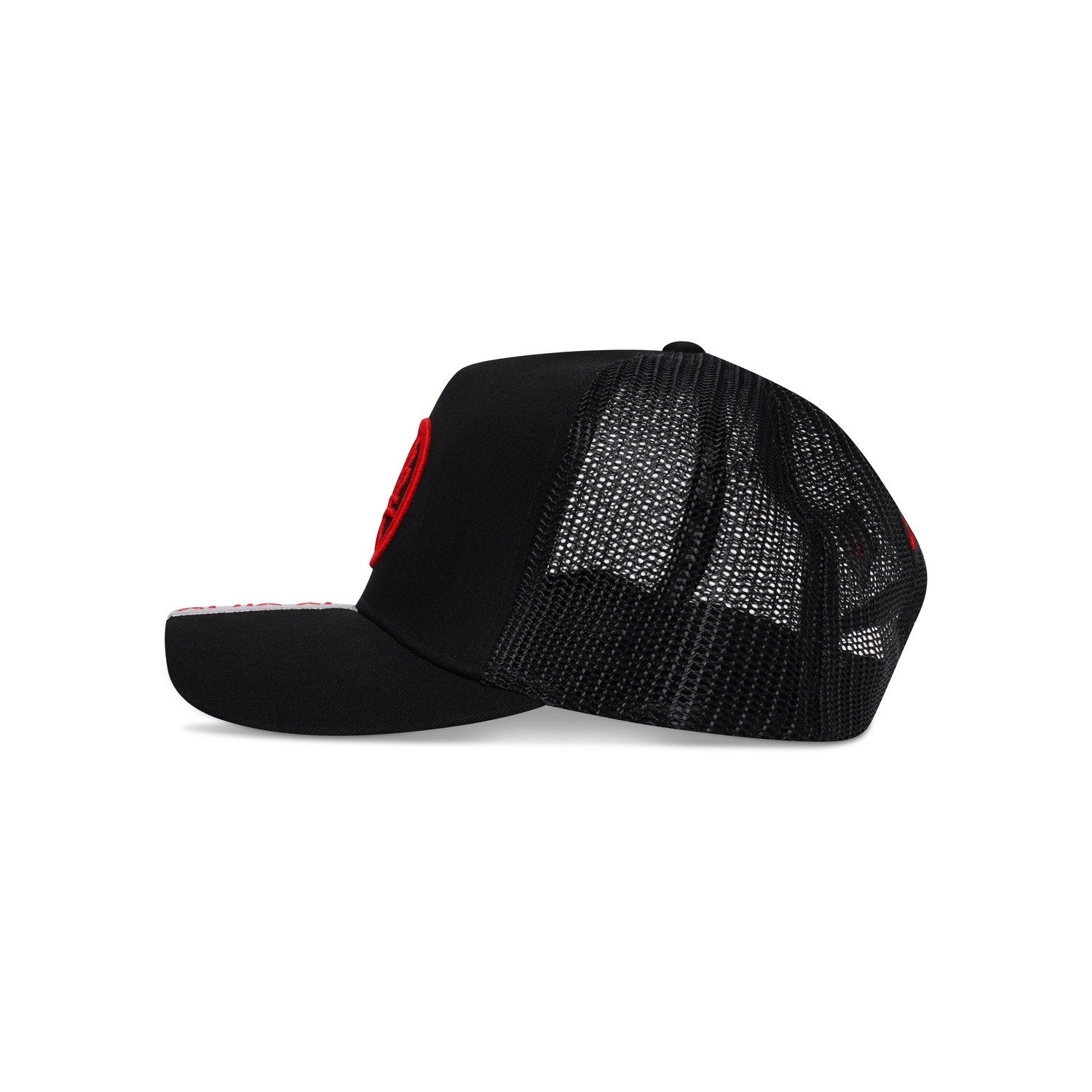Red Strip Circle 474 Logo Trucker Cap