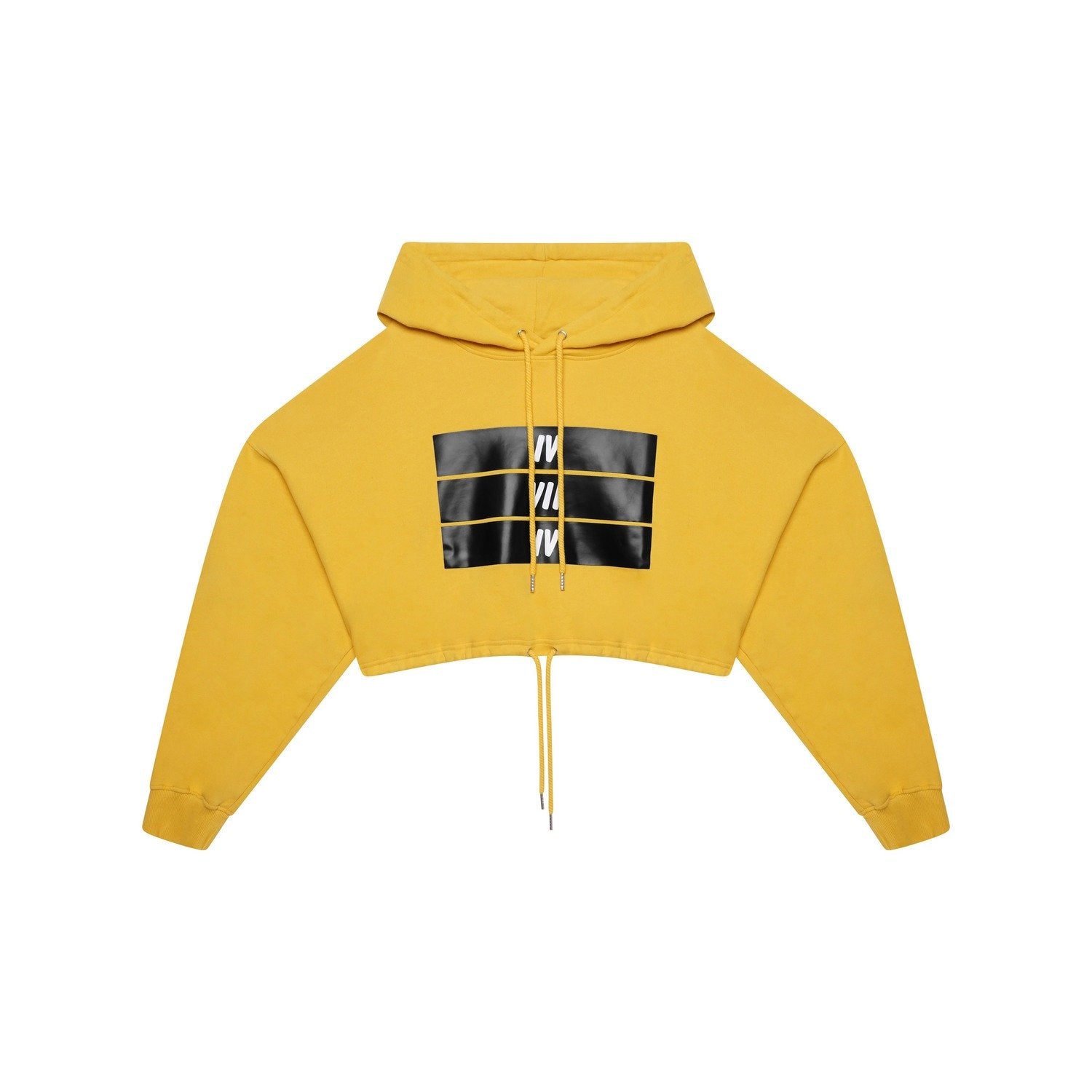 Organic Oversized Cropped Hoodie - Mustard Yellow