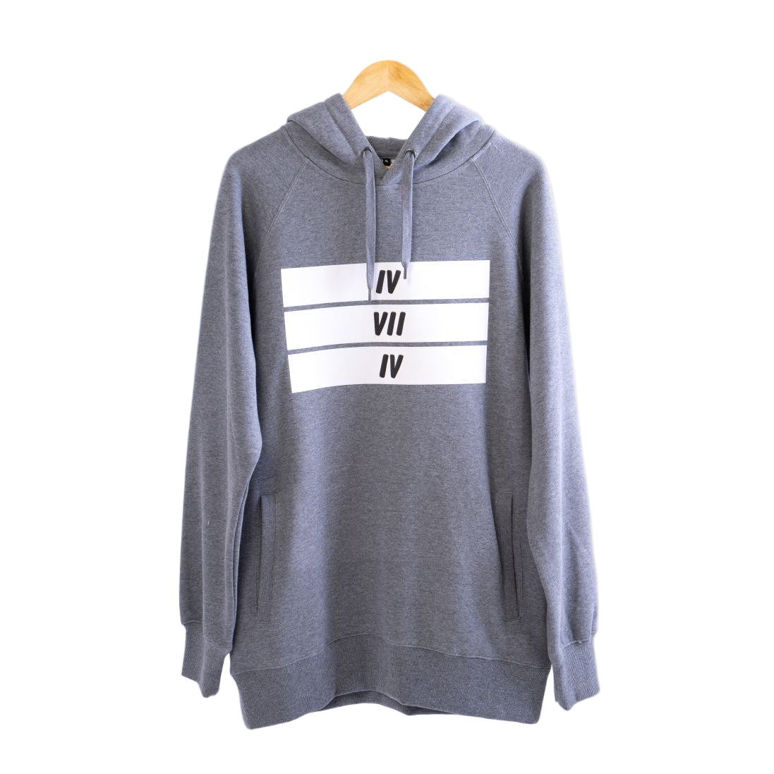 White 3 Bars Grey Hoodie
