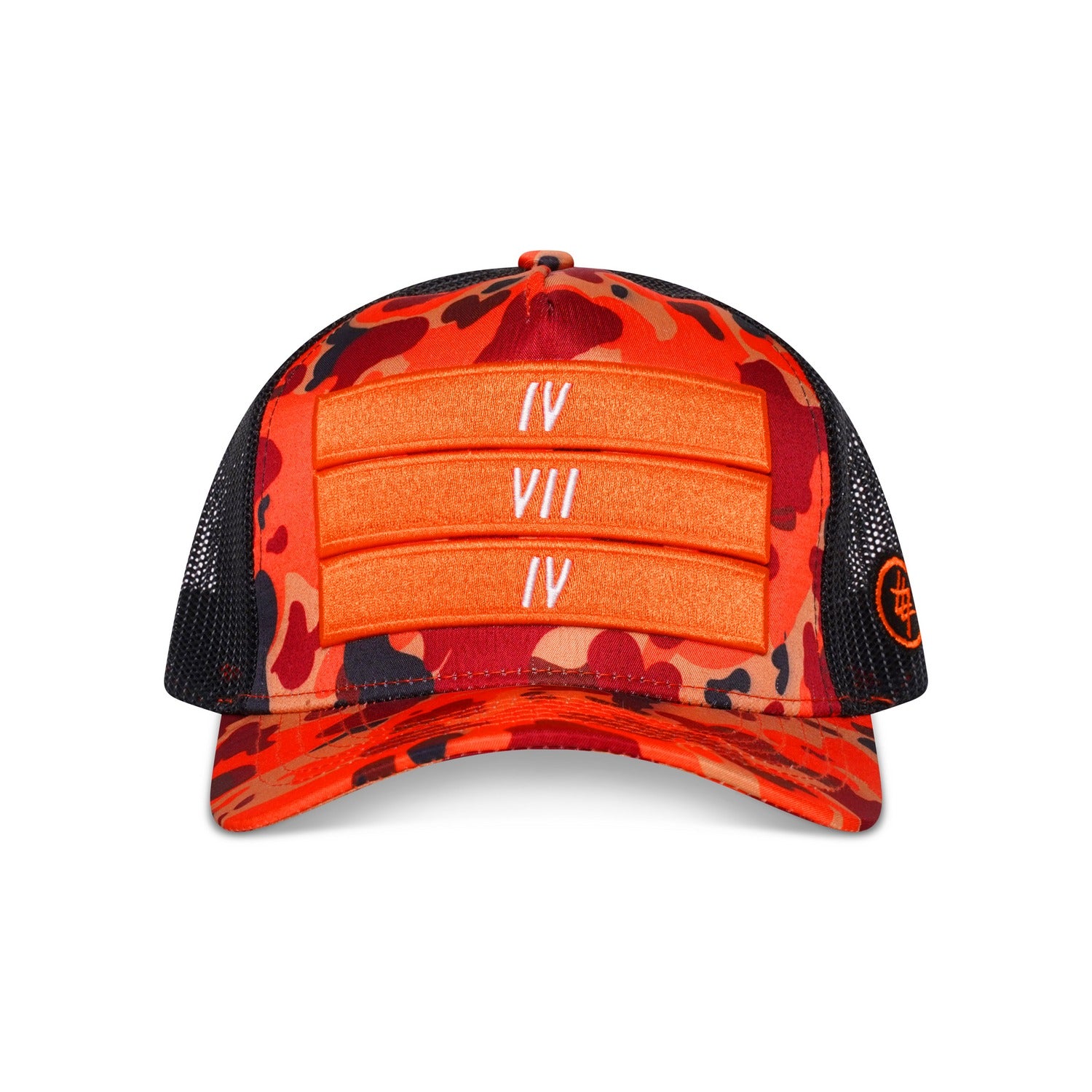 Orange Camo 474 3 Bars Trucker