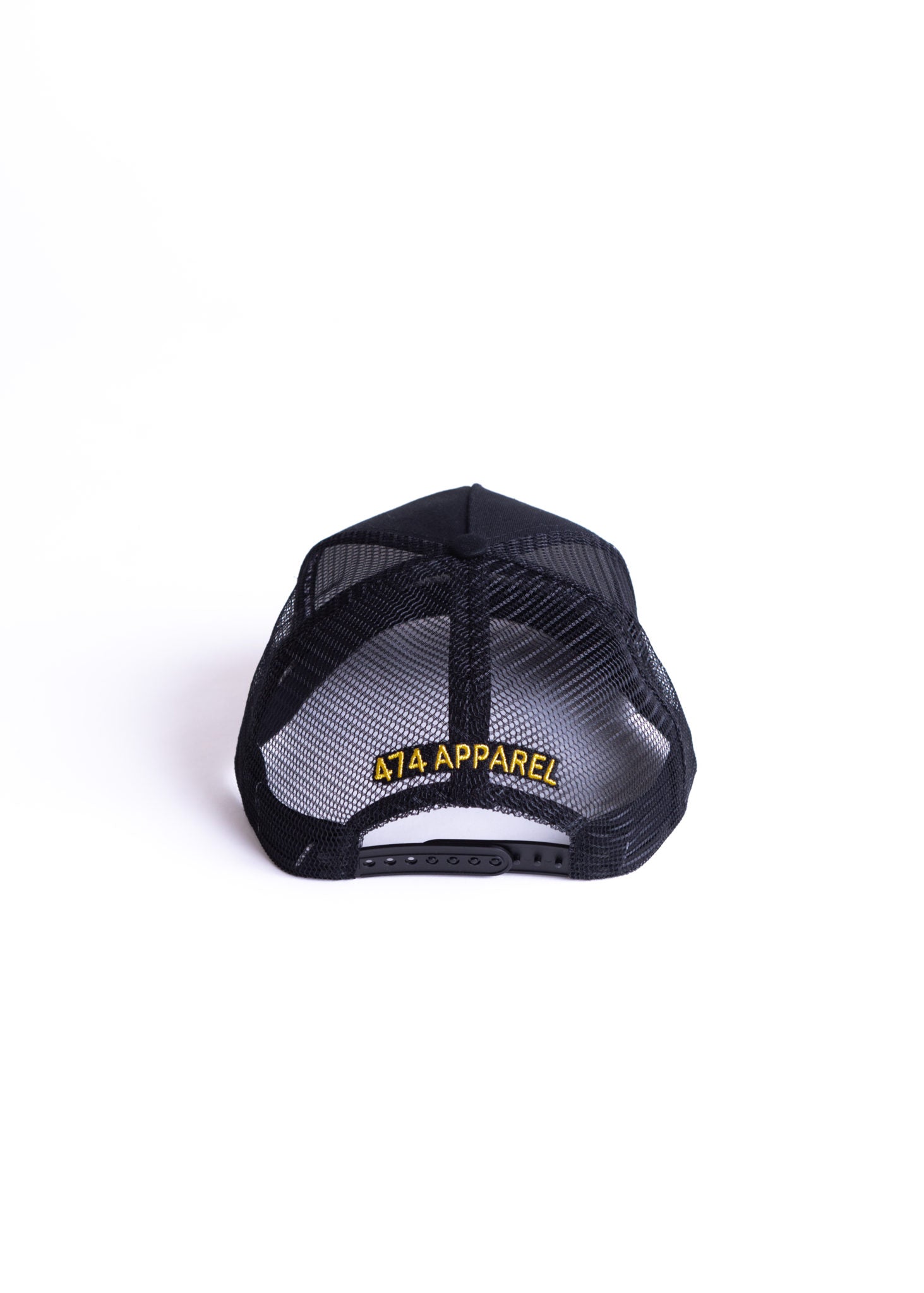 Black 474 Gold 3 Bars Trucker Cap