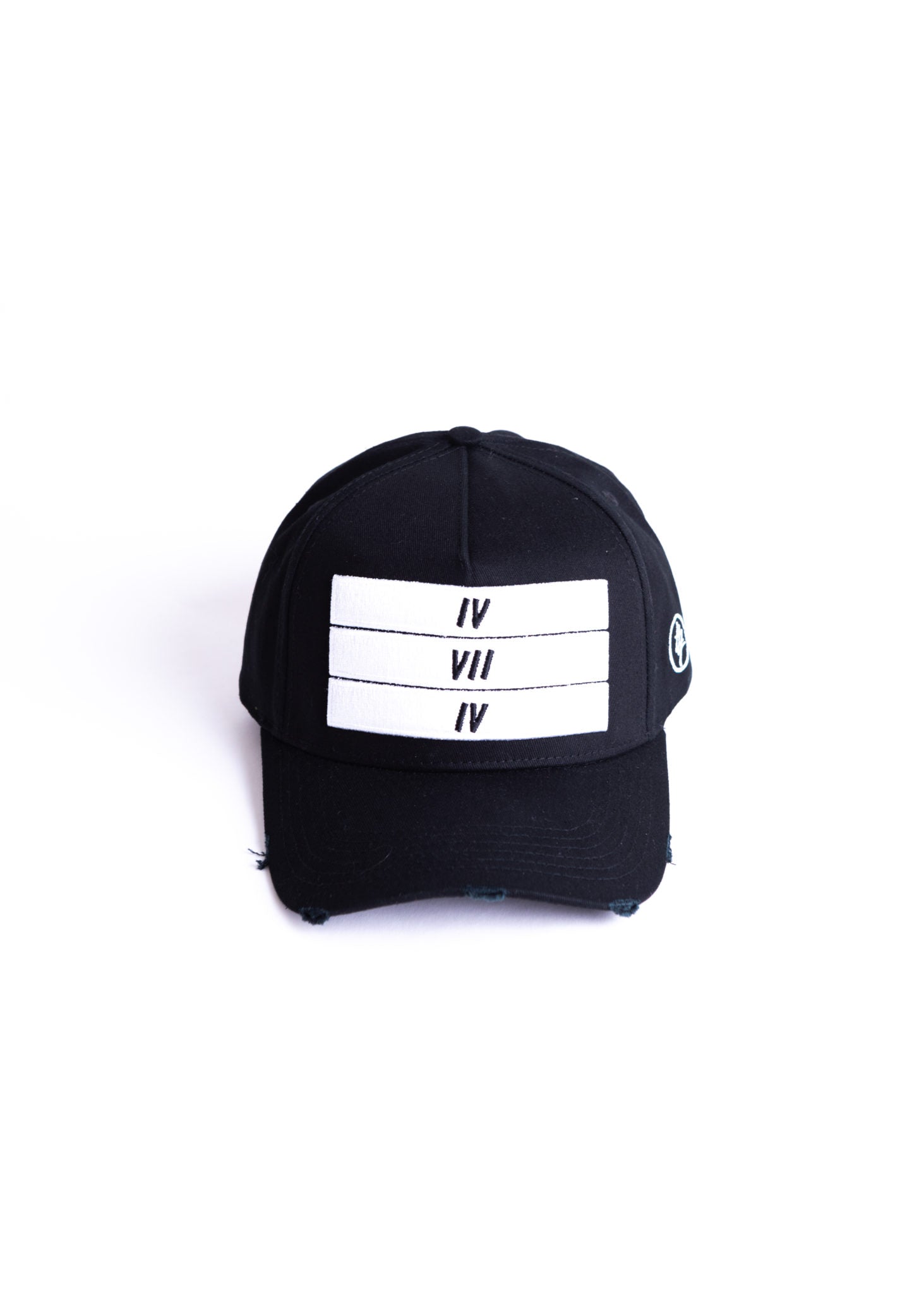 Black 474 White 3 Bars Baseball Cap