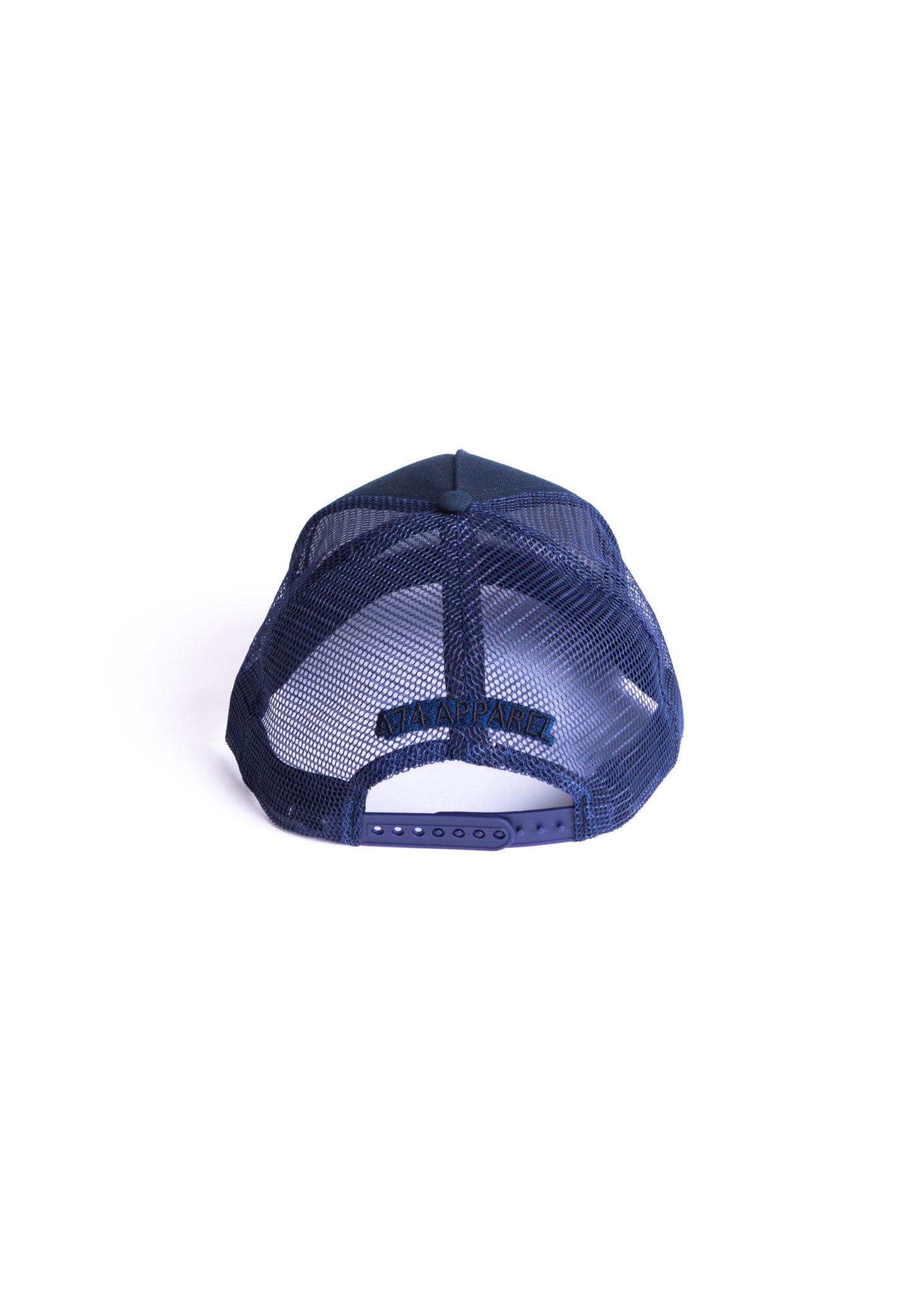 Navy Blue 474 Black 3D Distressed Trucker Cap