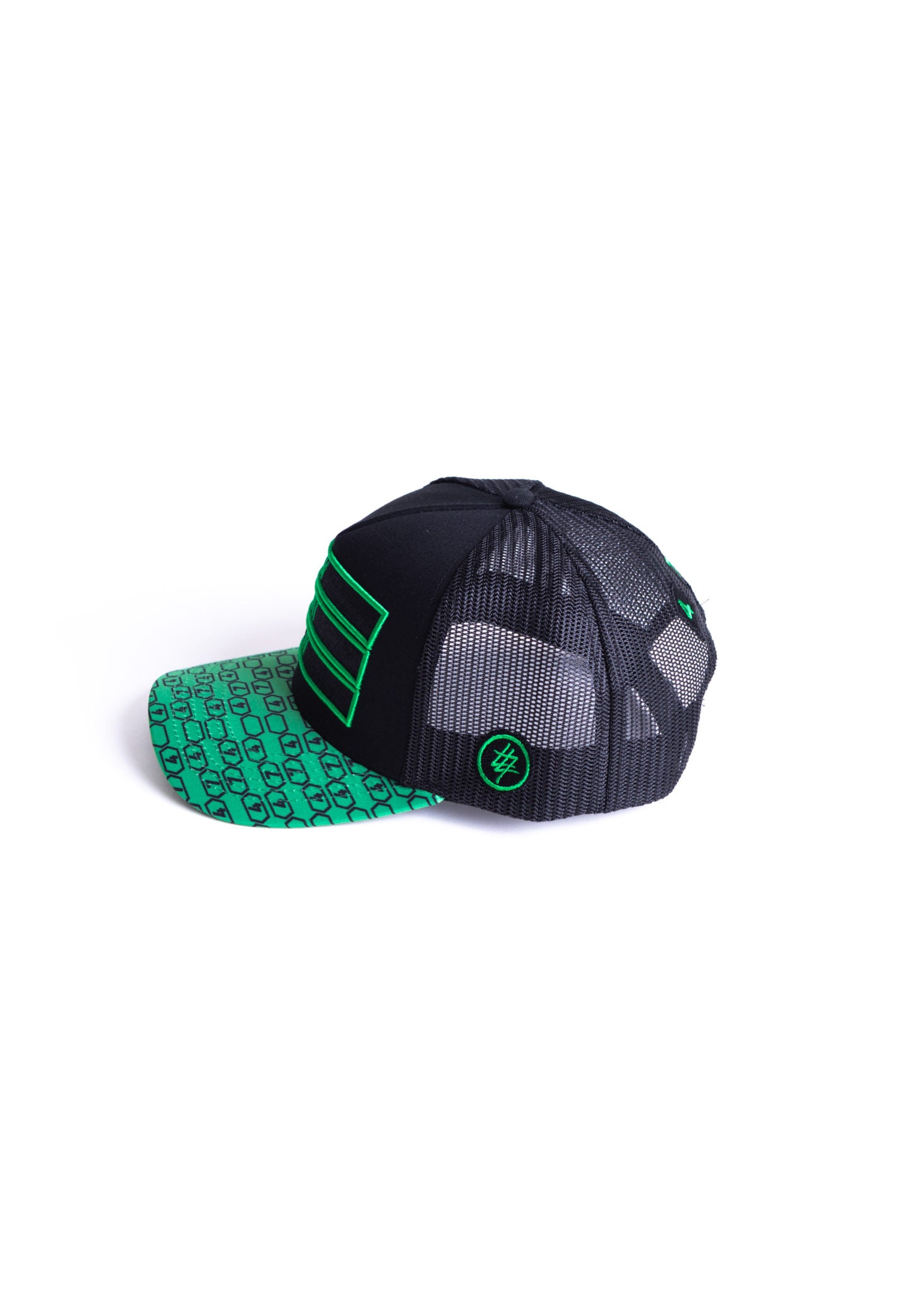 Green and Black 474 pattern Trucker Cap