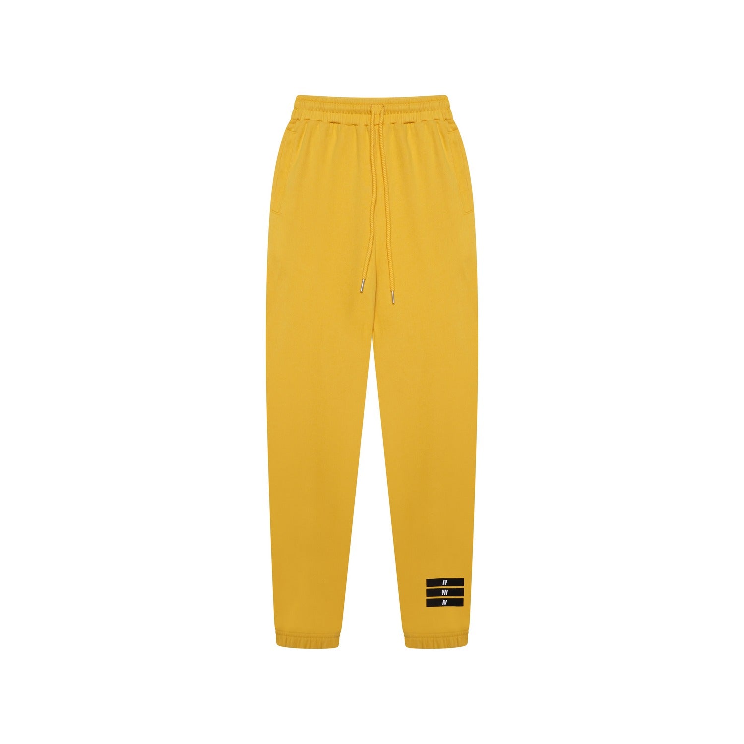 Organic Fitted Tracksuit Bottoms - Mustard Yellow