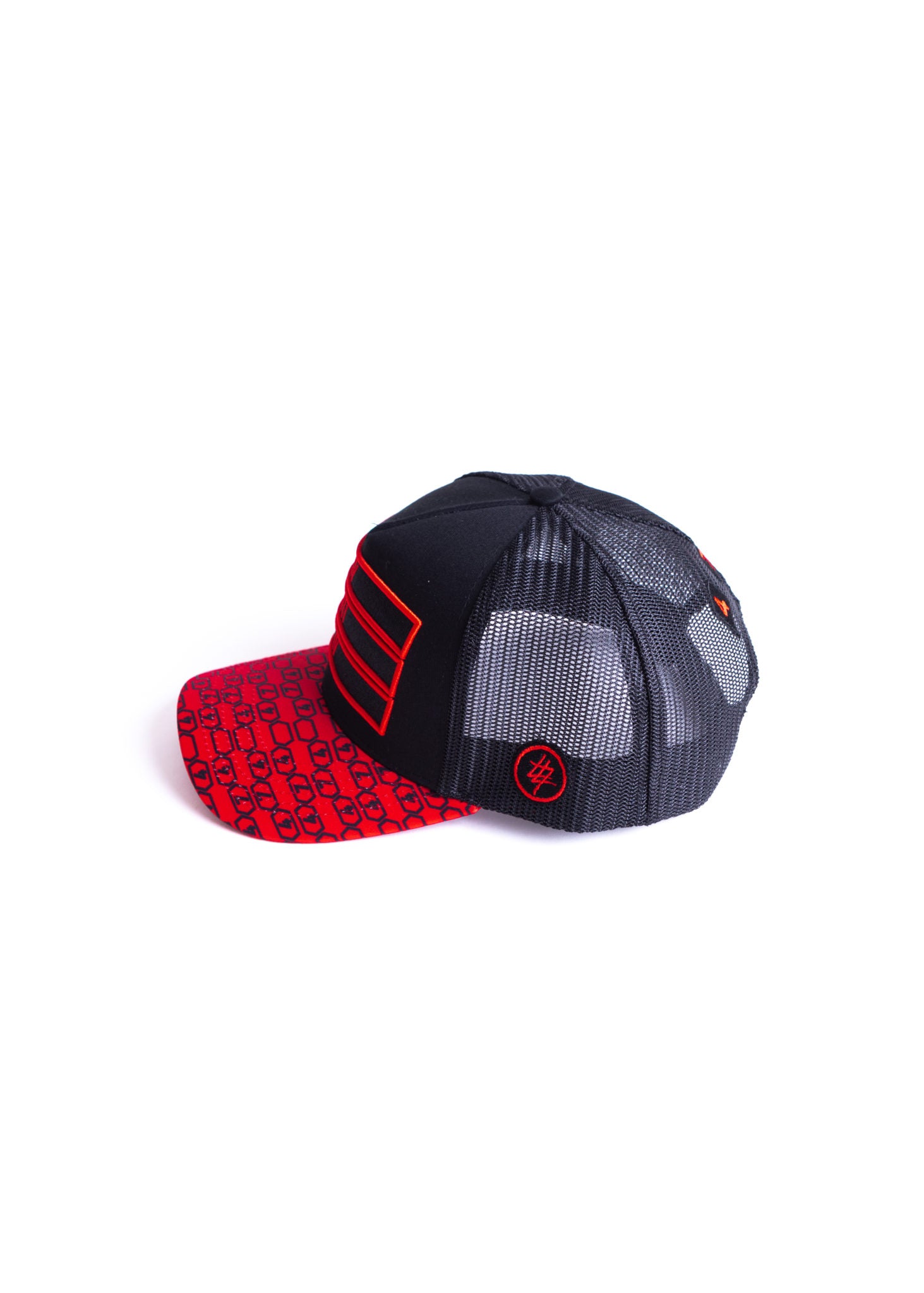 Red and Black 474 pattern Trucker Cap