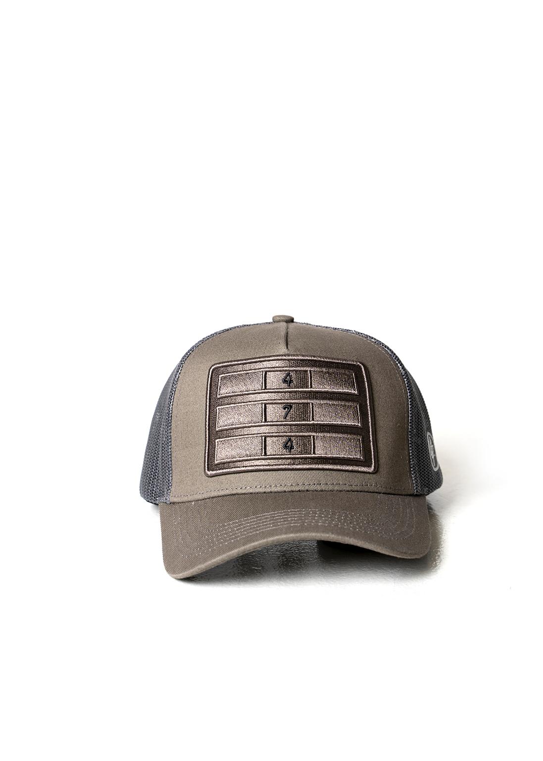 Stone Grey Distressed Mesh Trucker