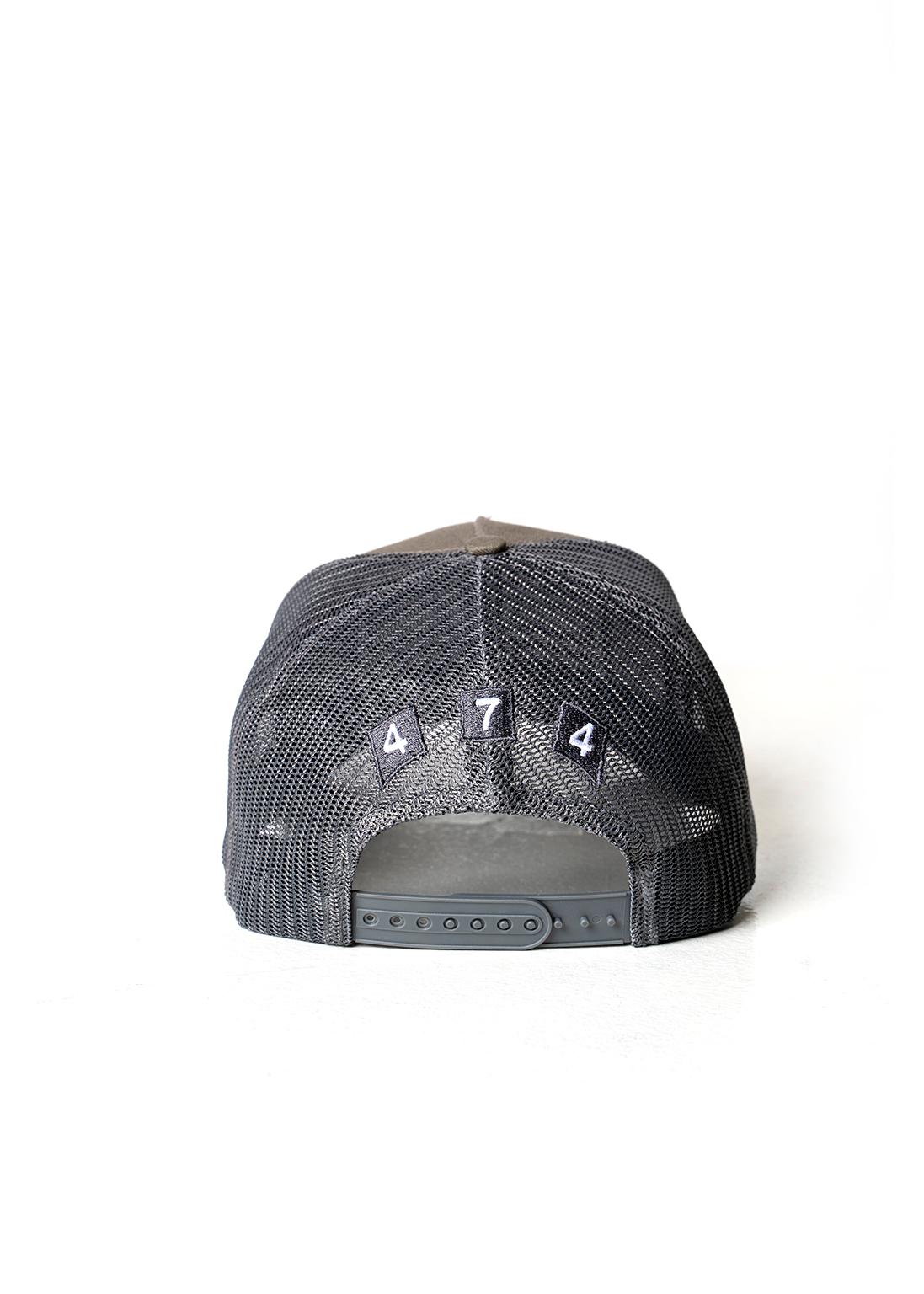 Stone Grey Distressed Mesh Trucker